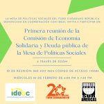 Convocatoria a la reunión de la Comisión de Economía Solidaria y Deuda pública de la Mesa de políticas sociales de Foro Ciudadano RD